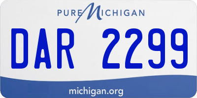 MI license plate DAR2299