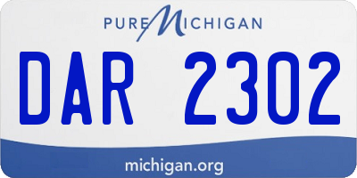 MI license plate DAR2302