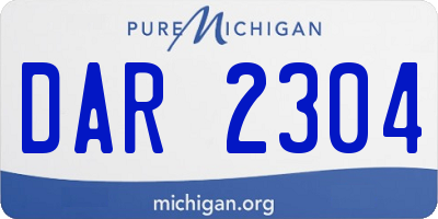 MI license plate DAR2304