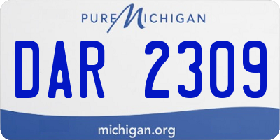 MI license plate DAR2309