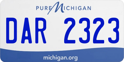 MI license plate DAR2323