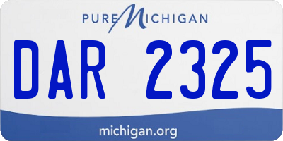 MI license plate DAR2325