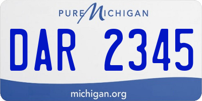 MI license plate DAR2345