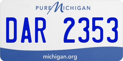 MI license plate DAR2353