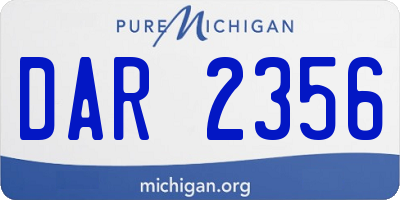 MI license plate DAR2356