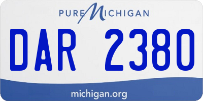 MI license plate DAR2380