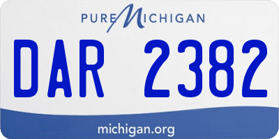 MI license plate DAR2382