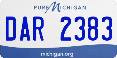 MI license plate DAR2383