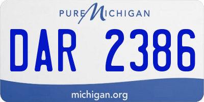 MI license plate DAR2386