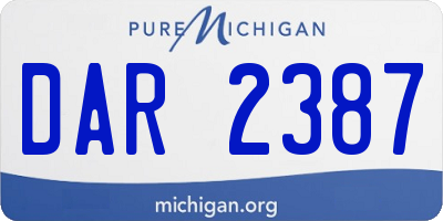 MI license plate DAR2387