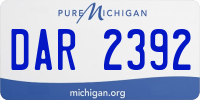 MI license plate DAR2392