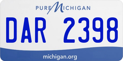 MI license plate DAR2398