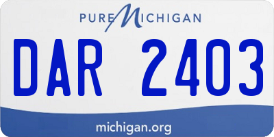 MI license plate DAR2403