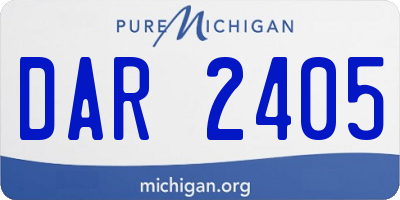 MI license plate DAR2405