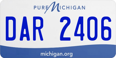 MI license plate DAR2406