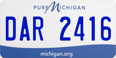 MI license plate DAR2416