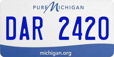 MI license plate DAR2420