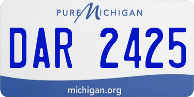 MI license plate DAR2425