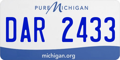 MI license plate DAR2433