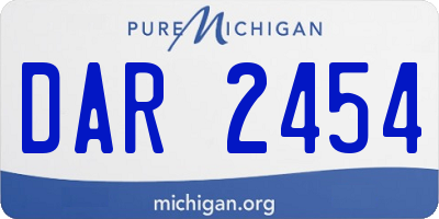 MI license plate DAR2454
