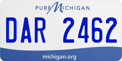 MI license plate DAR2462
