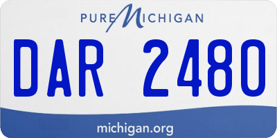 MI license plate DAR2480