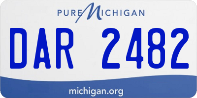 MI license plate DAR2482