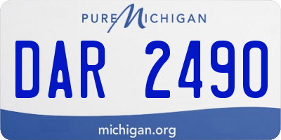 MI license plate DAR2490