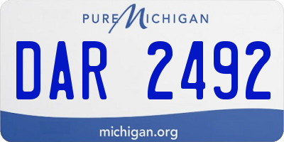 MI license plate DAR2492