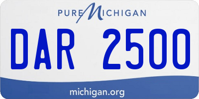 MI license plate DAR2500
