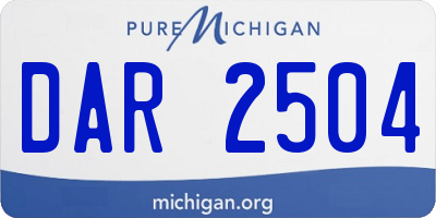 MI license plate DAR2504