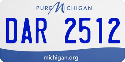 MI license plate DAR2512