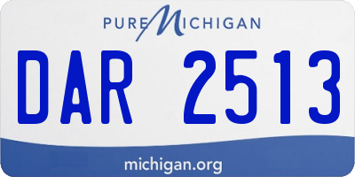 MI license plate DAR2513