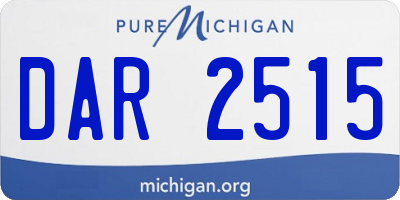 MI license plate DAR2515