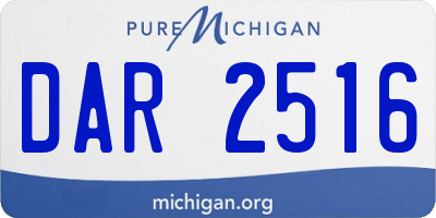 MI license plate DAR2516
