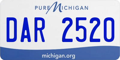 MI license plate DAR2520