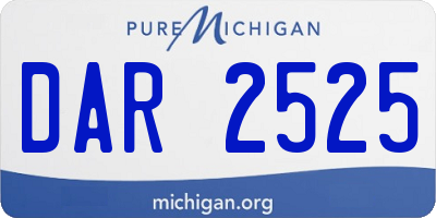 MI license plate DAR2525