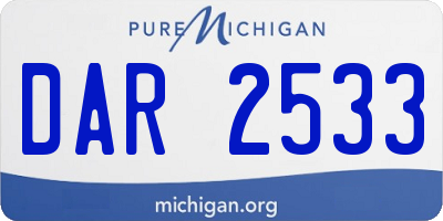 MI license plate DAR2533
