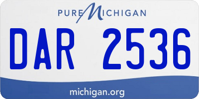 MI license plate DAR2536