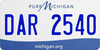 MI license plate DAR2540