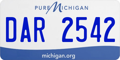 MI license plate DAR2542
