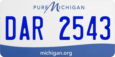 MI license plate DAR2543