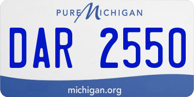 MI license plate DAR2550