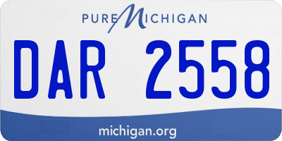 MI license plate DAR2558