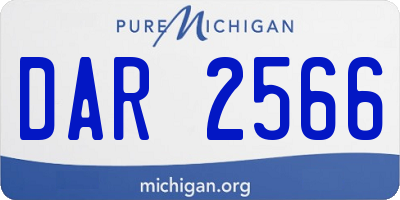 MI license plate DAR2566