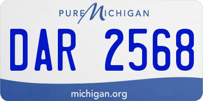 MI license plate DAR2568