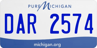 MI license plate DAR2574