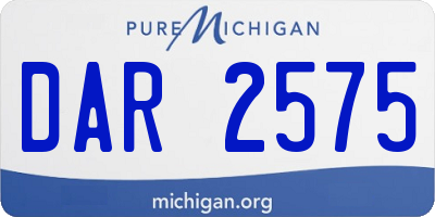 MI license plate DAR2575