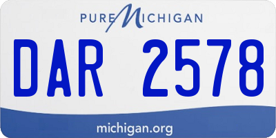 MI license plate DAR2578