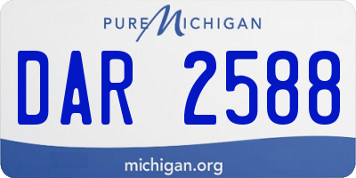 MI license plate DAR2588